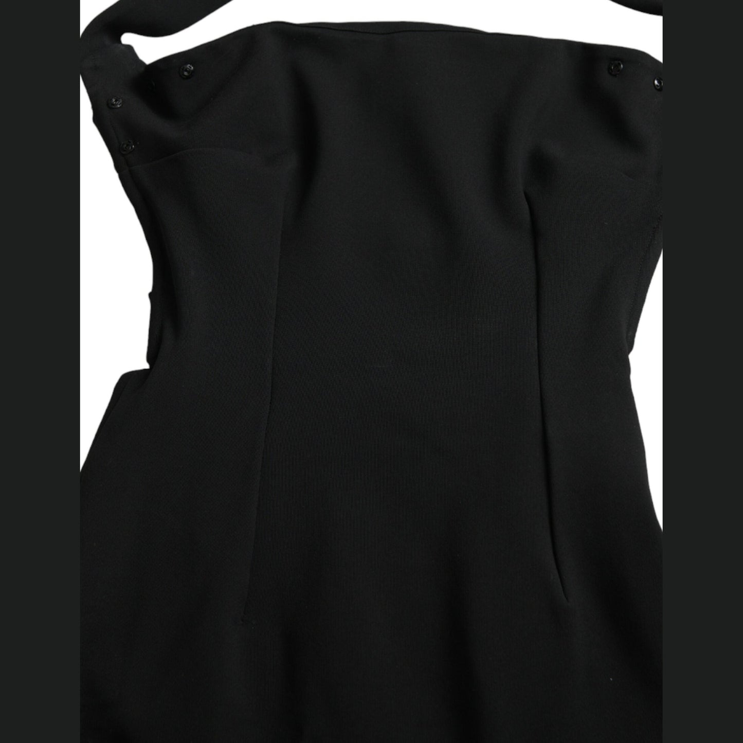 Dolce & Gabbana Black Sheath Halter Sleeveless Midi Dress