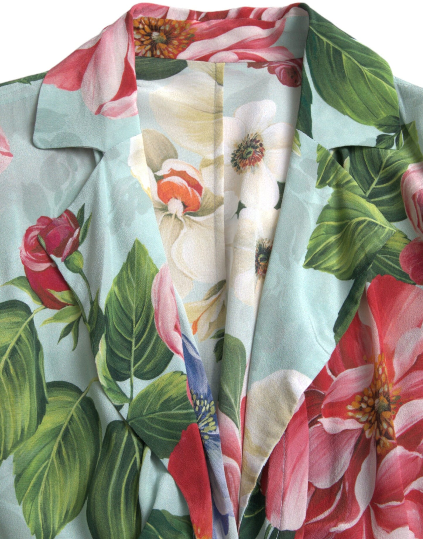 Dolce & Gabbana Blue Floral Wide Leg Wrap Jumpsuit Dress Dolce & Gabbana