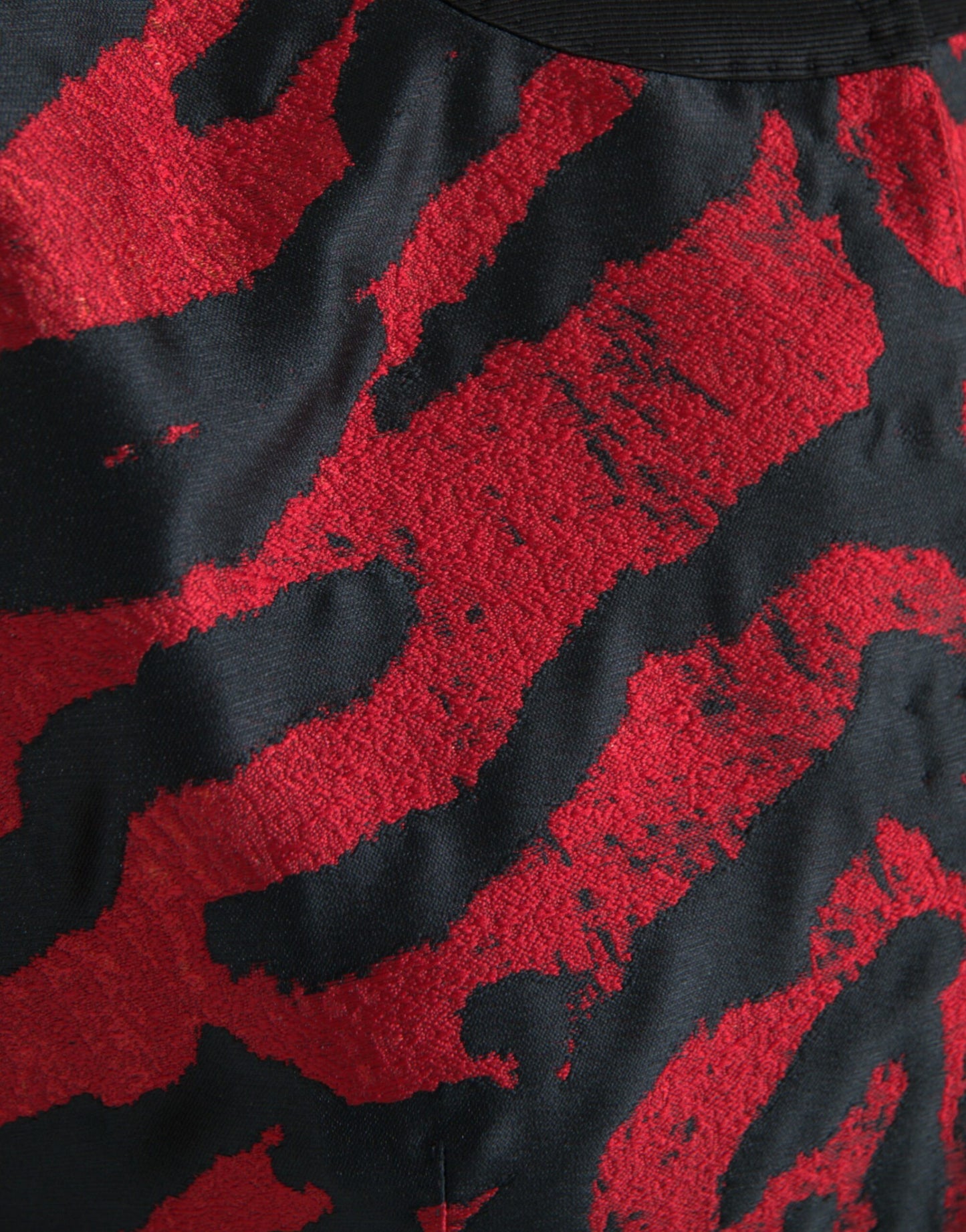 Dolce & Gabbana Black Red Patterned Cropped Coat Jacket Dolce & Gabbana