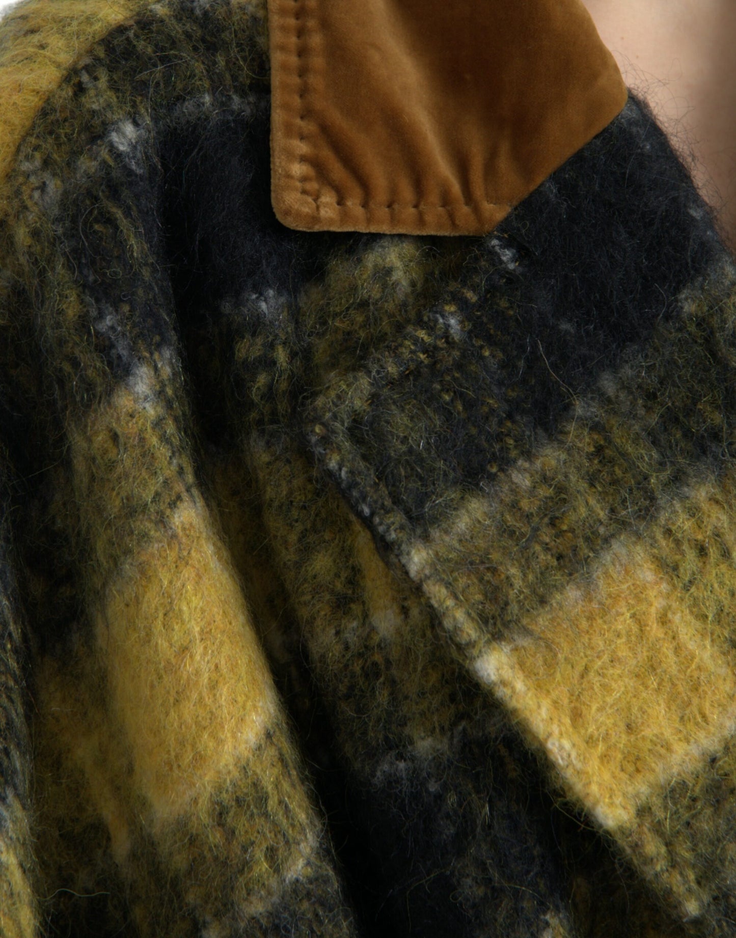 Dolce & Gabbana Yellow Checkered Long Sleeve Coat Jacket Dolce & Gabbana
