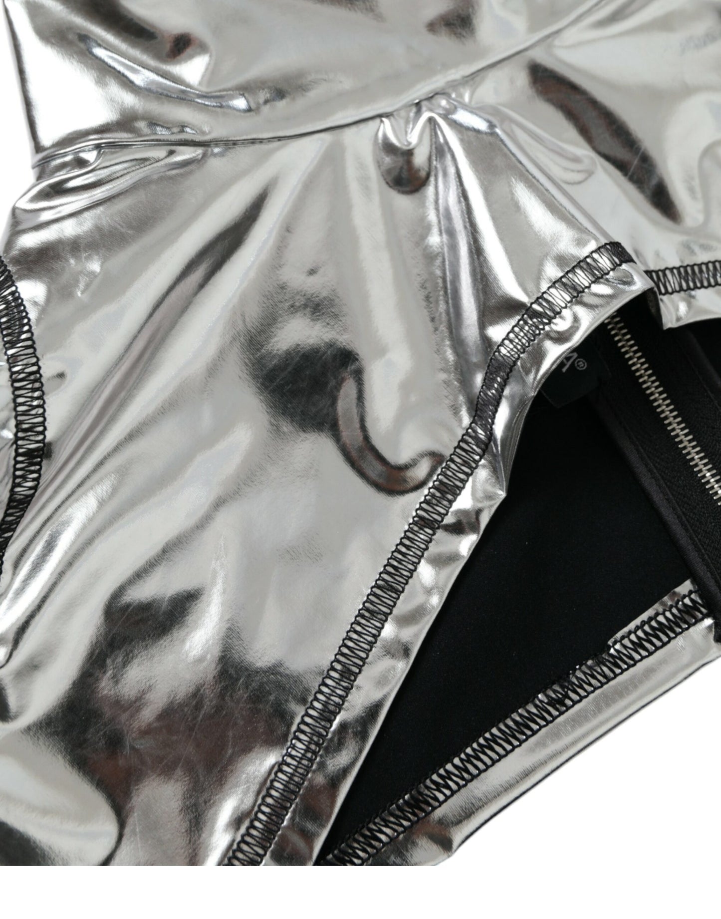 Dolce & Gabbana Silver Polyester Stretch Top Dolce & Gabbana