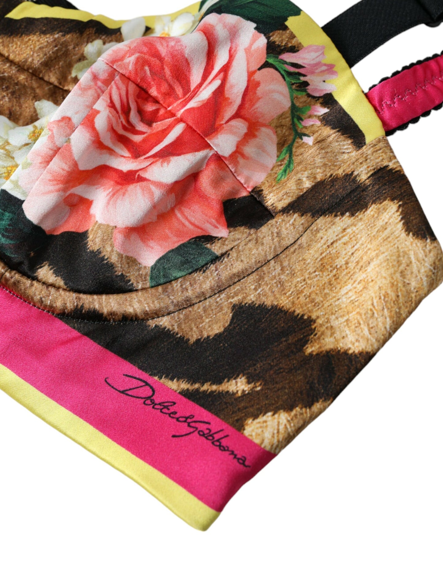Dolce & Gabbana Multicolor Floral Sleeveless Bustier Crop Top Dolce & Gabbana
