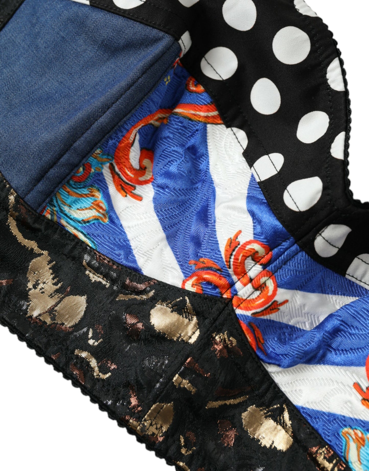 Dolce & Gabbana Multicolor Floral Patchwork Bustier Crop Top Dolce & Gabbana