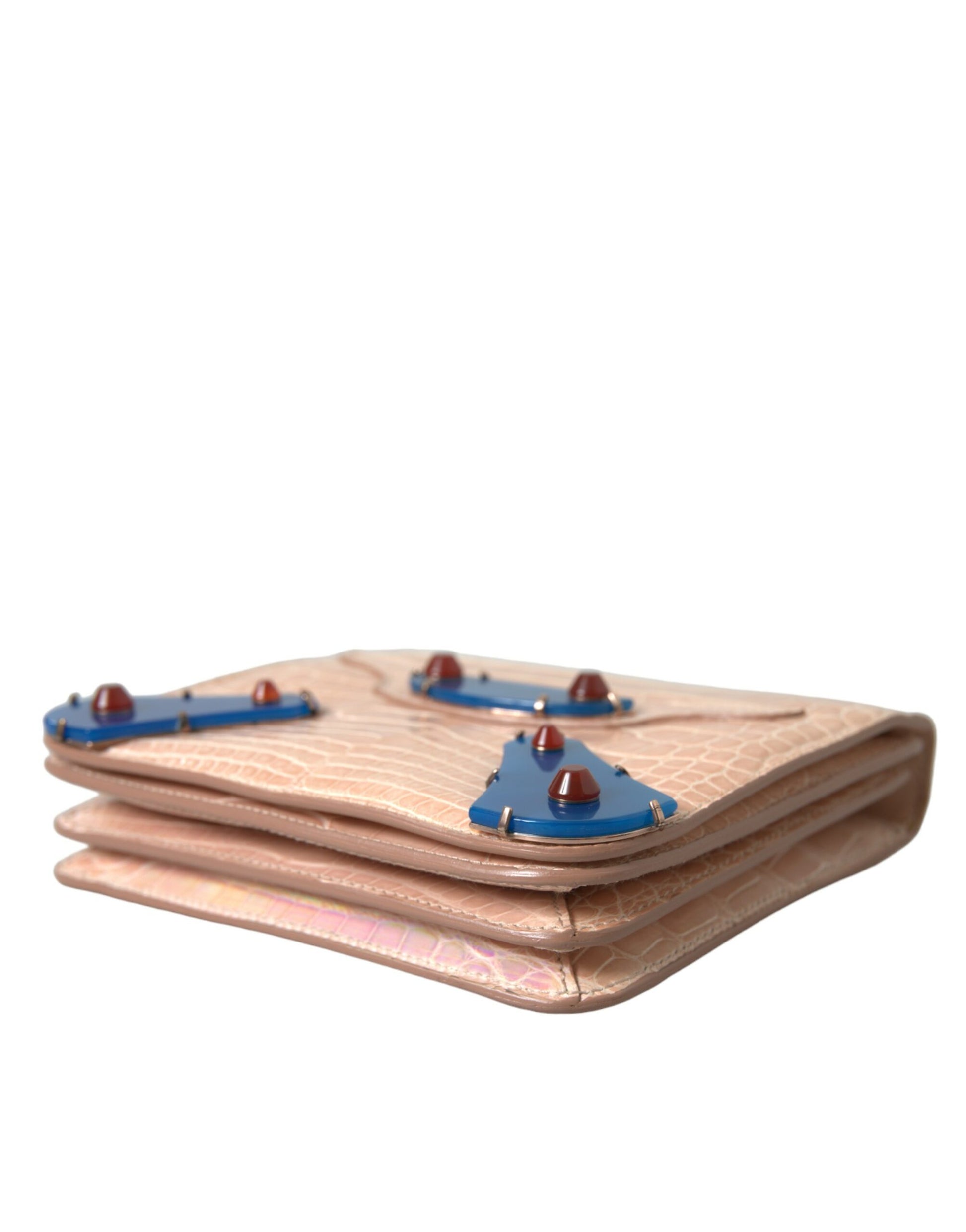 Balenciaga Beige Blue Agate Exotic Leather Gold Chain Purse Bag Balenciaga