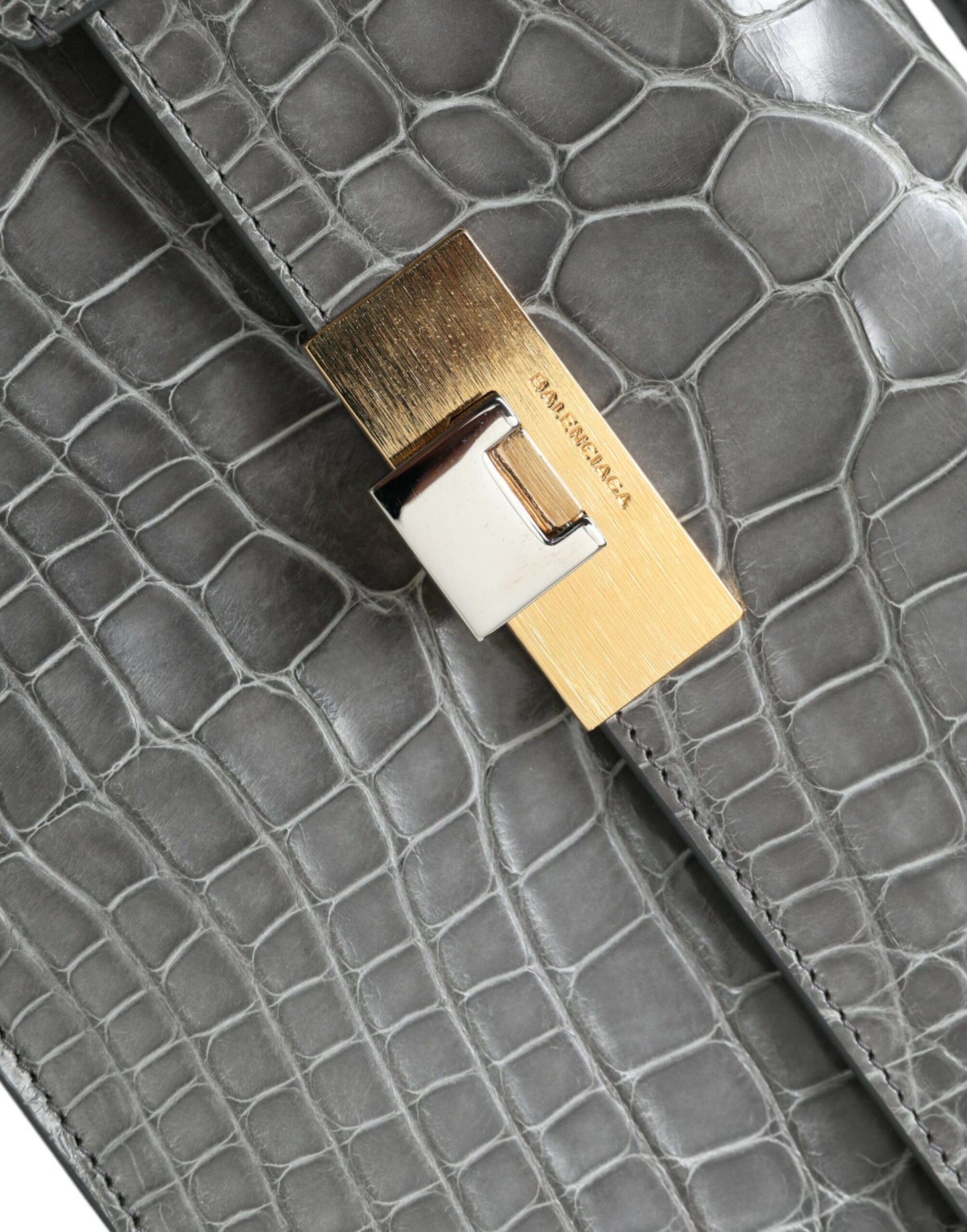 Balenciaga Gray Exotic Leather Medium Shoulder Hand Purse Bag Balenciaga