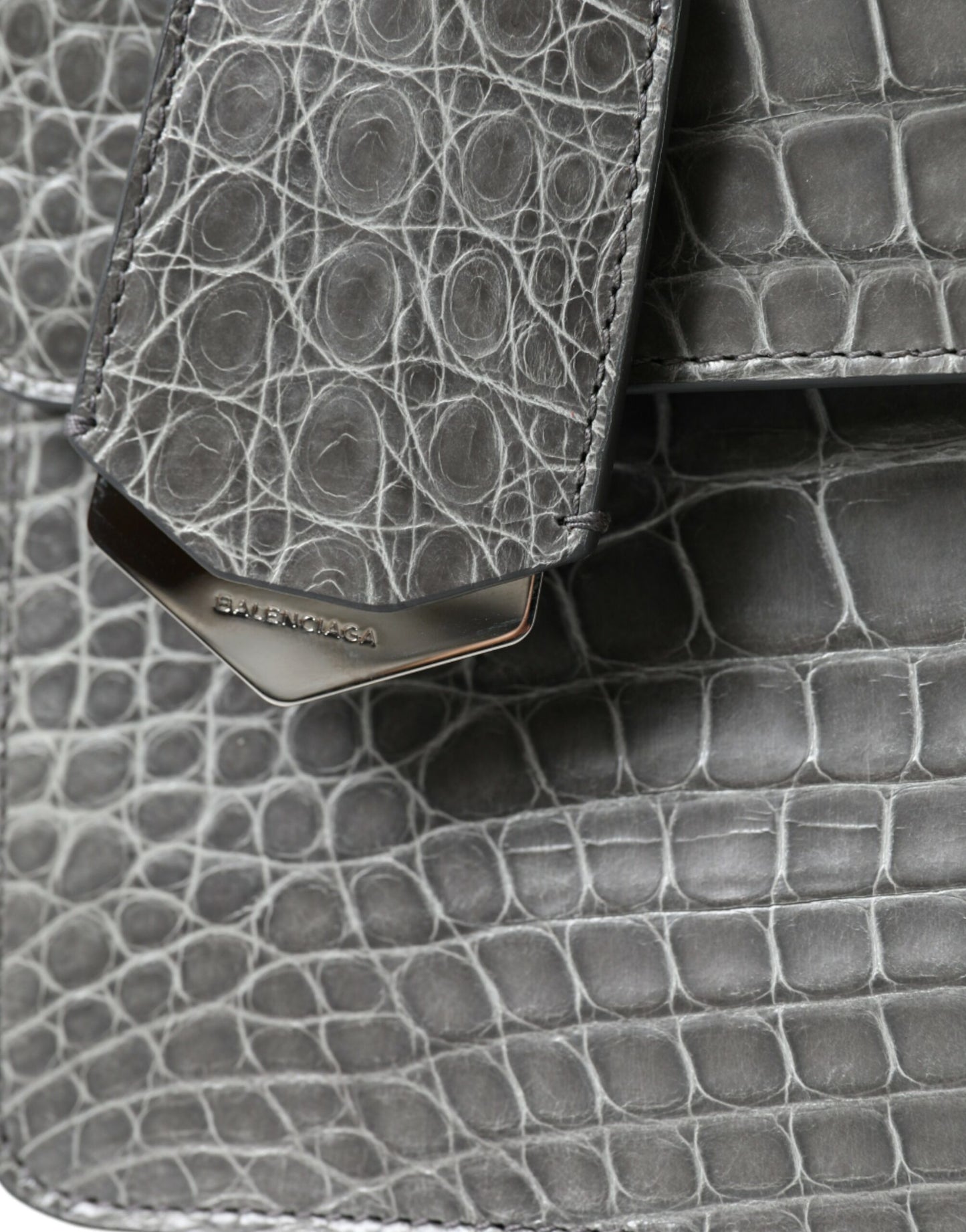 Balenciaga Gray Exotic Leather Medium Shoulder Hand Purse Bag Balenciaga