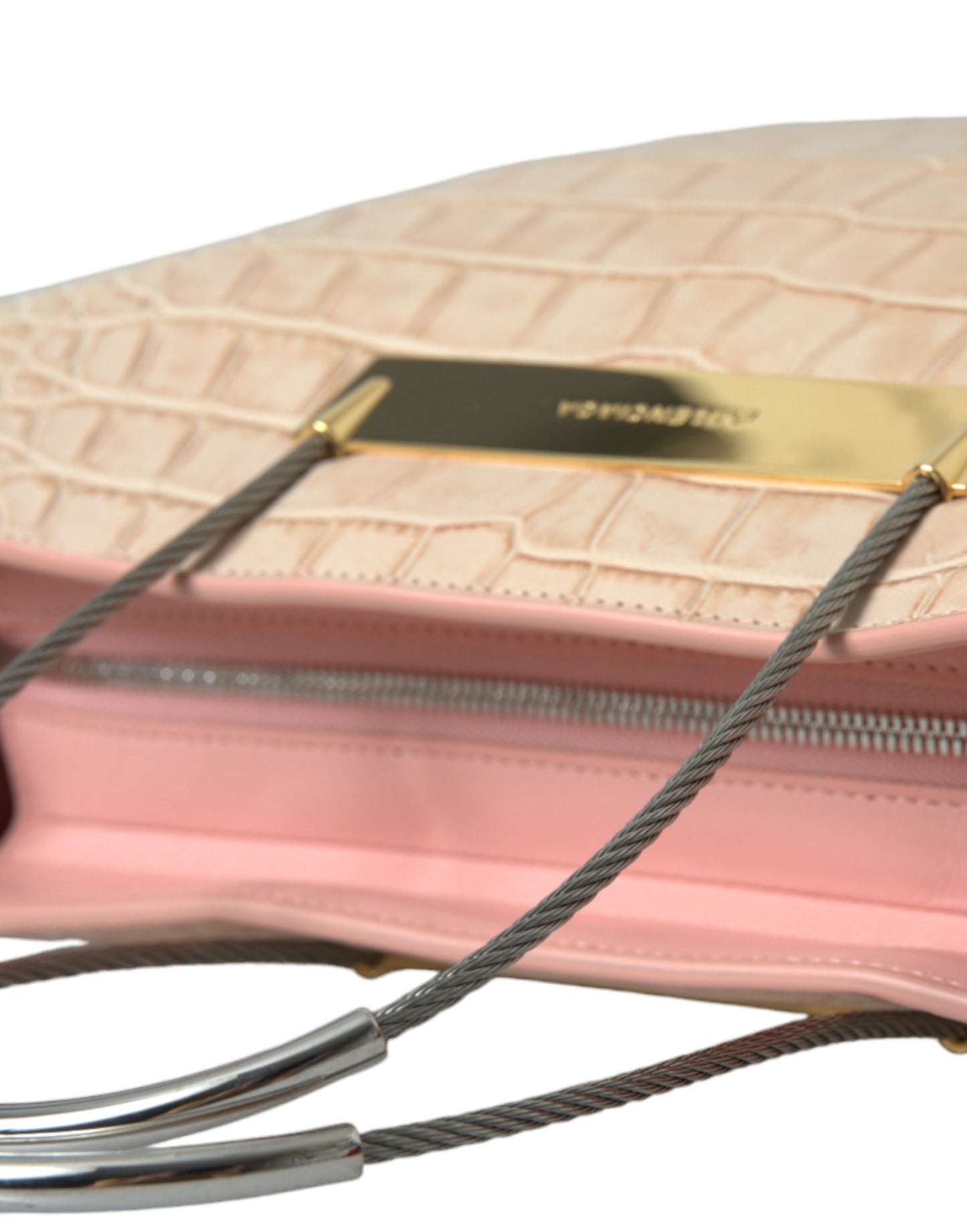 Balenciaga Pink Exotic Leather Embossed Cable Handle Shopper Tote Bag Balenciaga