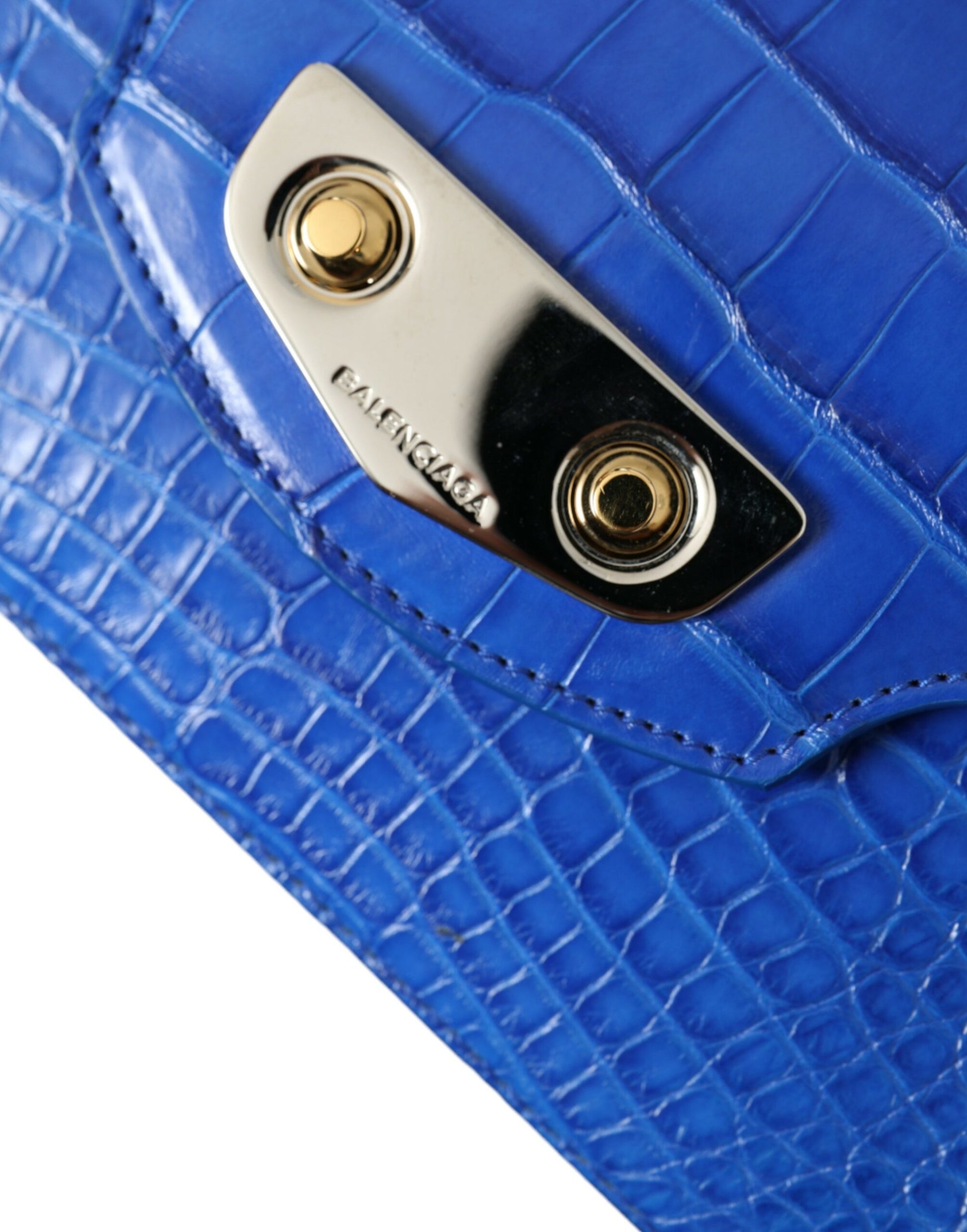 Balenciaga Blue Exotic Leather Neo Classic Purse Shoulder Handbag Bag Balenciaga