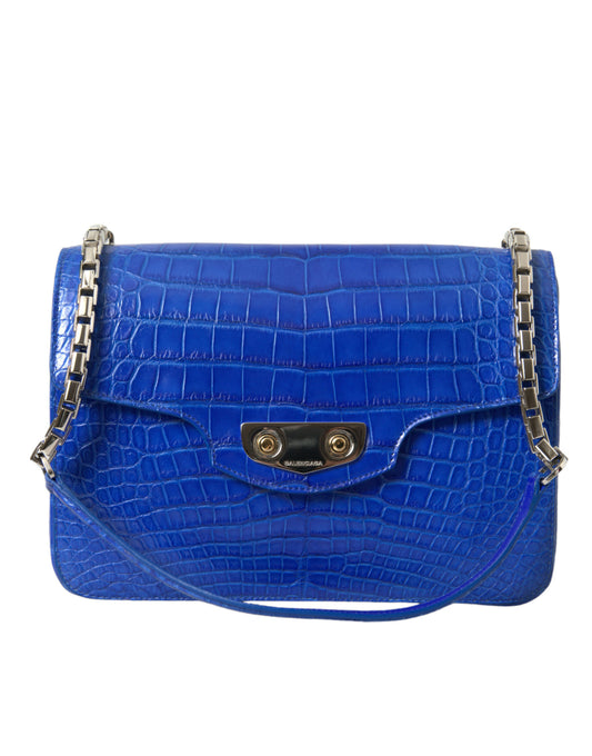Balenciaga Blue Exotic Leather Neo Classic Small Shoulder Bag Balenciaga