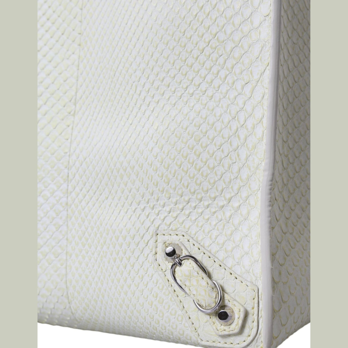 Balenciaga White Yellow Exotic Skin Leather Shopping Tote PAPIER Bag Balenciaga