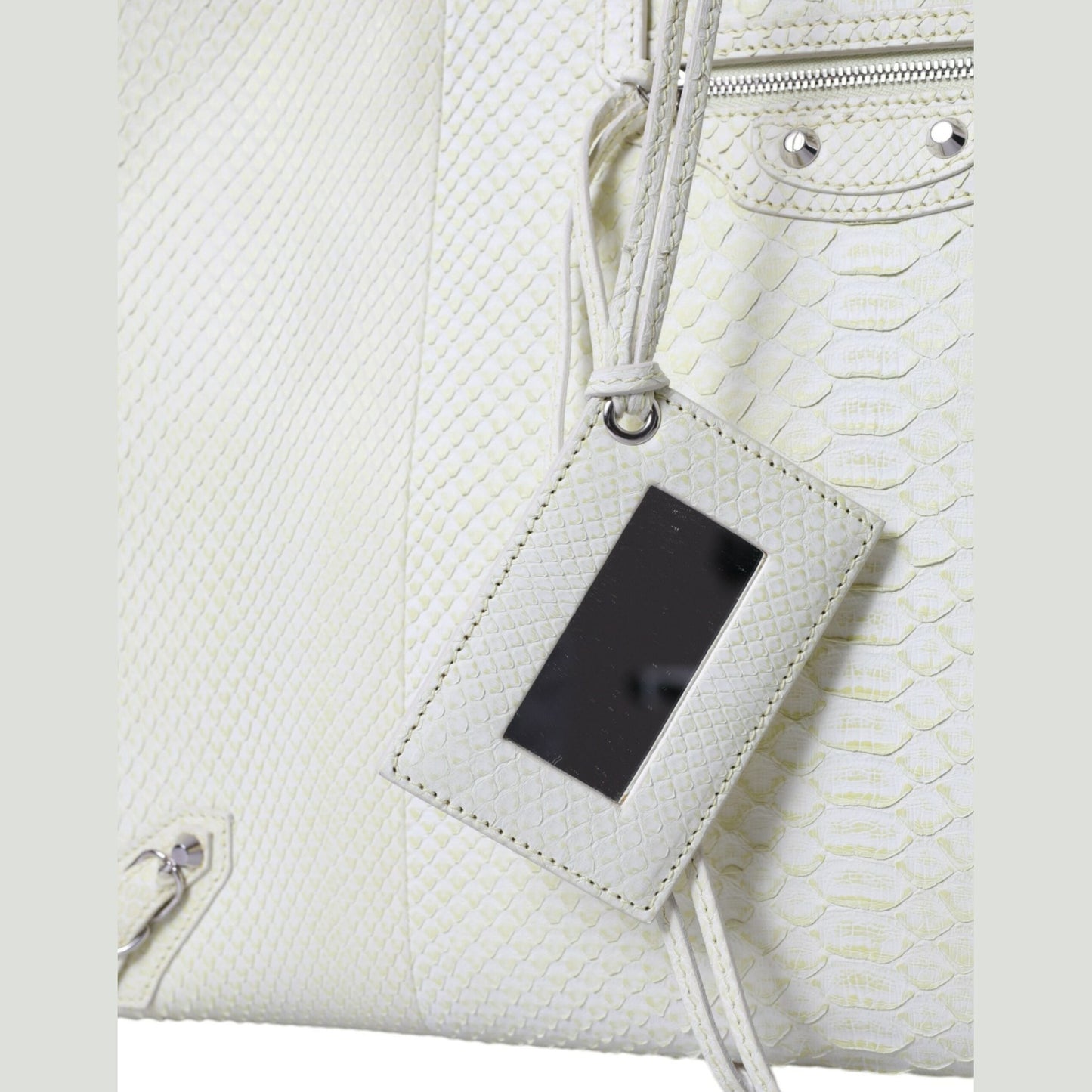 Balenciaga White Yellow Exotic Skin Leather Shopping Tote PAPIER Bag Balenciaga