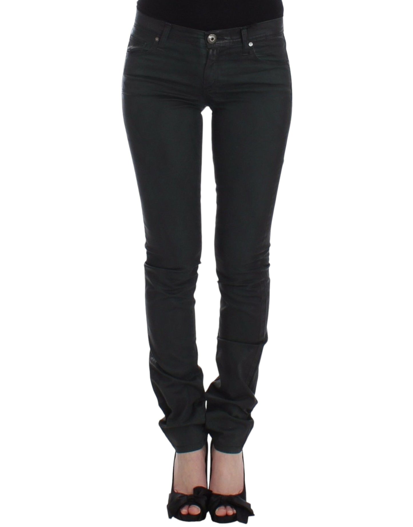 Ermanno Scervino Green Slim Jeans Denim Pants Straight Leg Stretch Ermanno Scervino