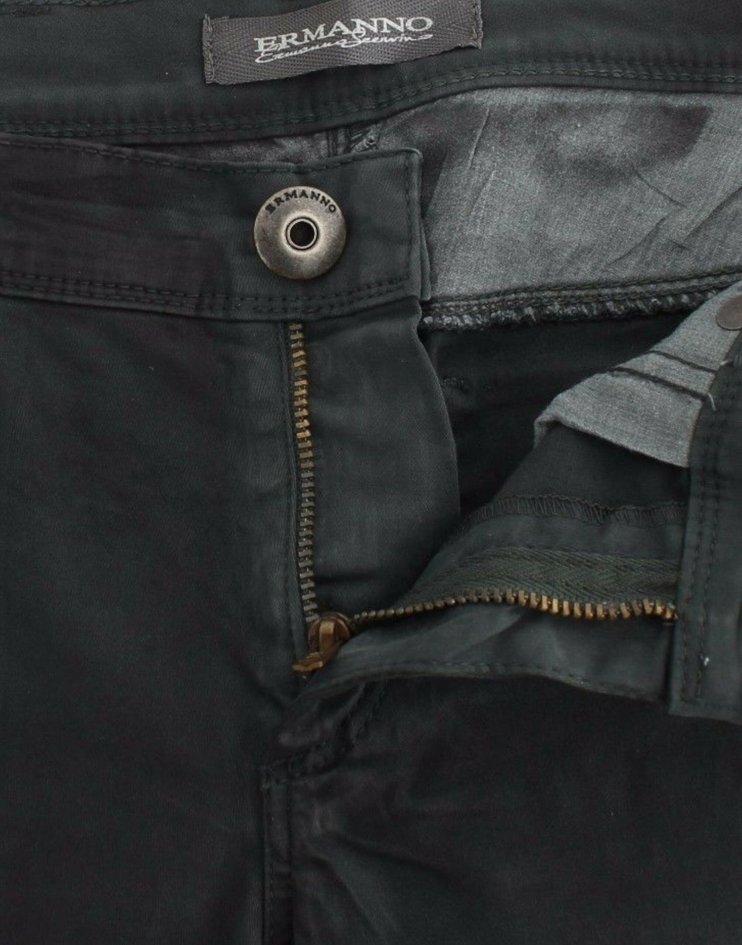 Ermanno Scervino Green Slim Jeans Denim Pants Straight Leg Stretch Ermanno Scervino