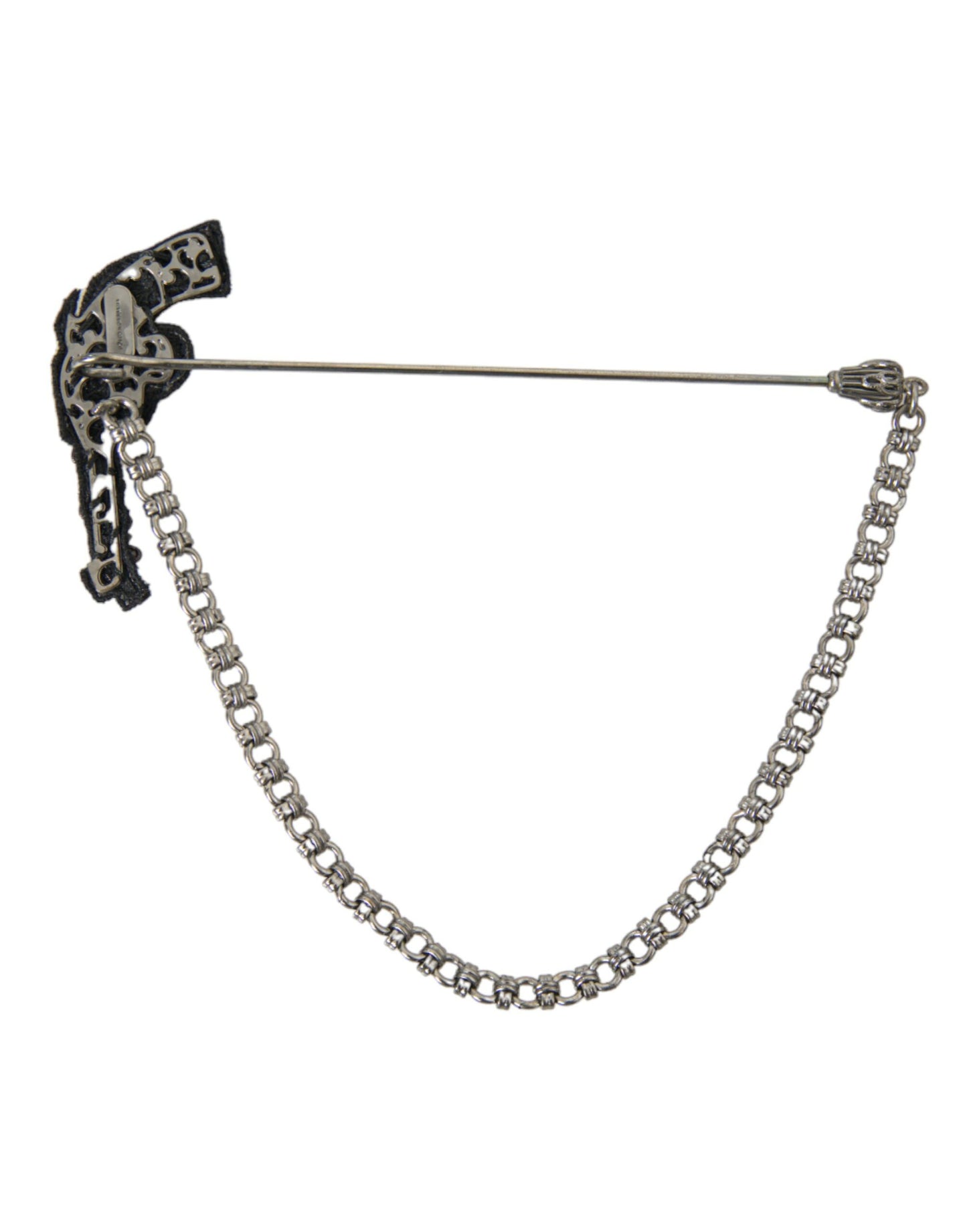 Dolce & Gabbana Brass Copper Silk Revolver Gun Men Brooch Lapel Pin Dolce & Gabbana