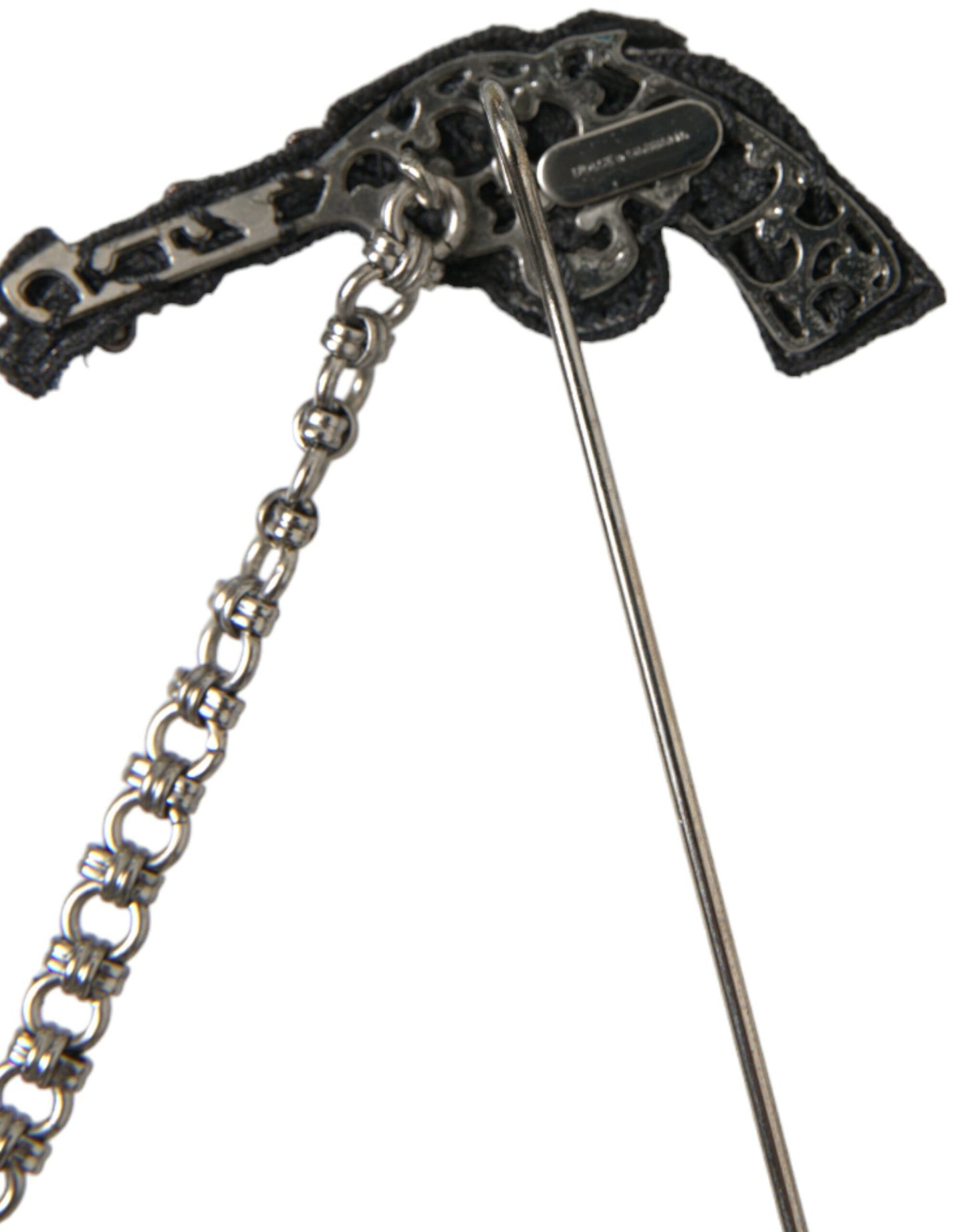 Dolce & Gabbana Brass Copper Silk Revolver Gun Men Brooch Lapel Pin Dolce & Gabbana