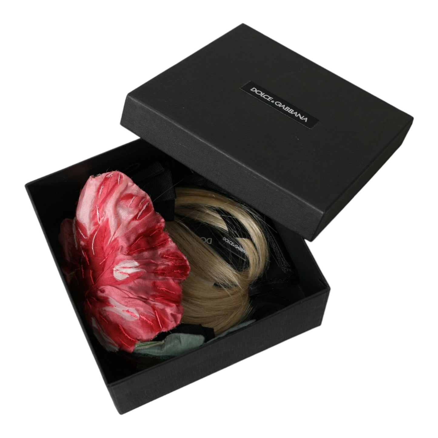 Dolce & Gabbana Black Viscose White Hair Parrucchiera Headband Diadem