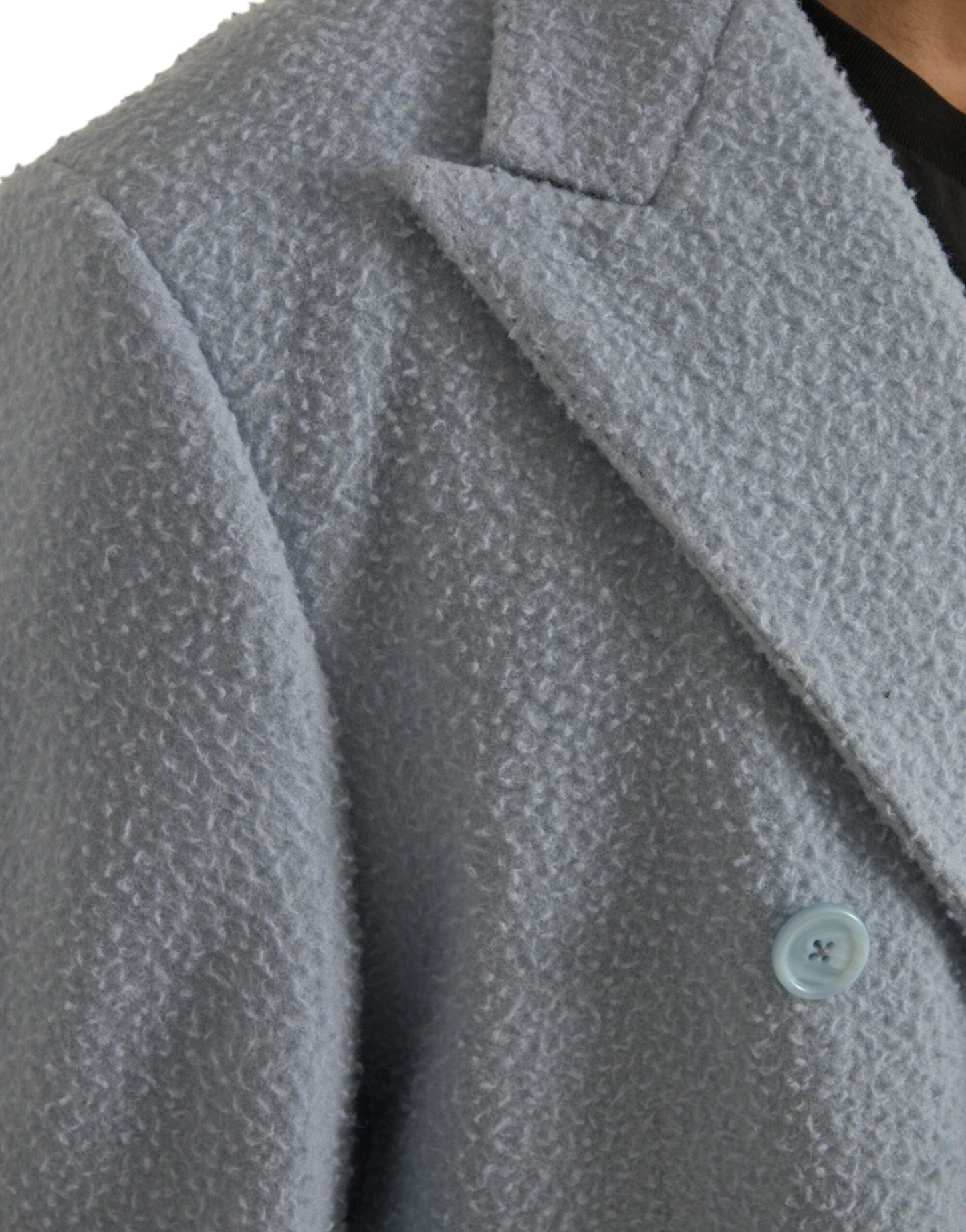 Dolce & Gabbana Blue Double Breasted Long Trench Coat Jacket Dolce & Gabbana