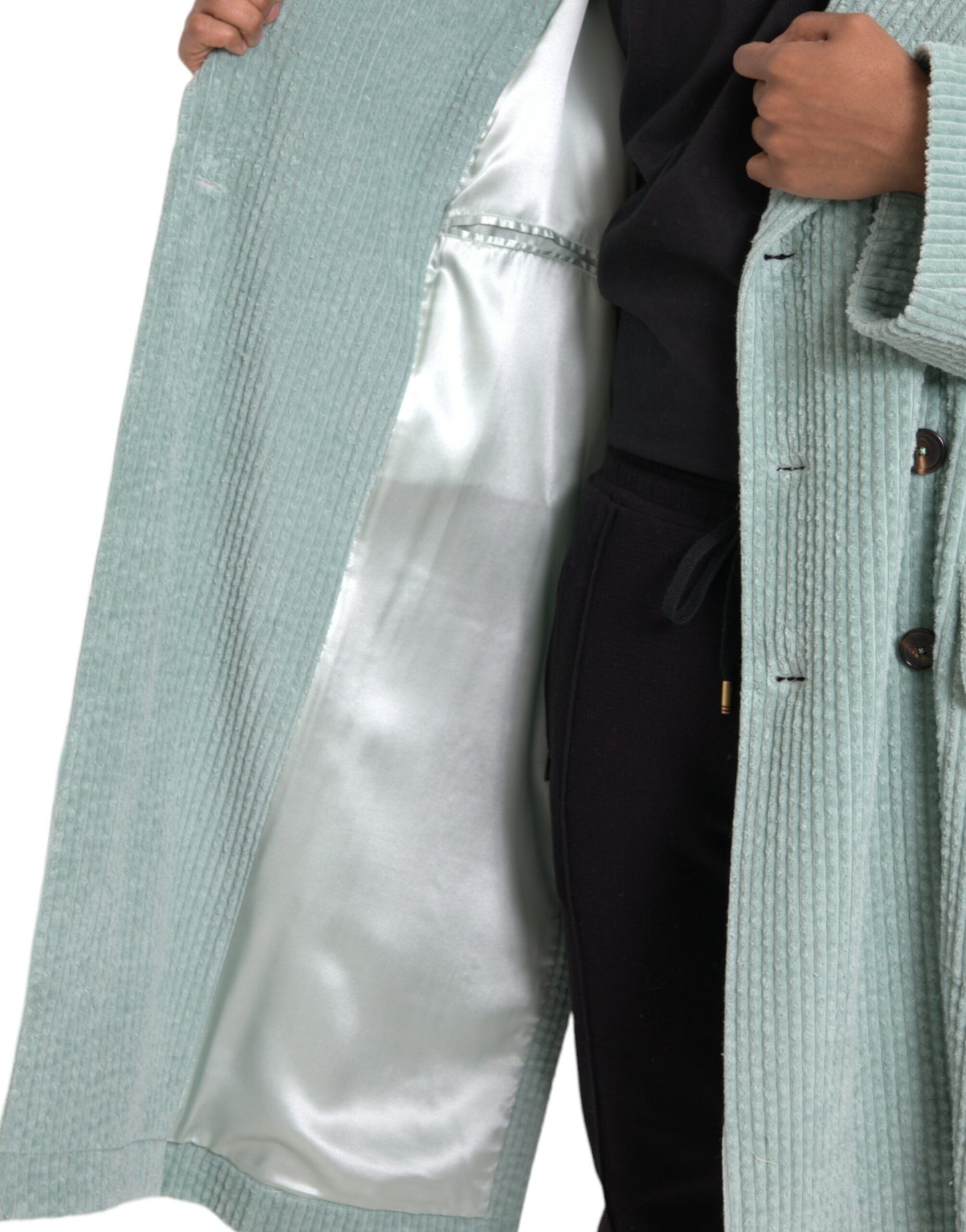 Dolce & Gabbana Blue Double Breasted Corduroy Cotton Jacket Dolce & Gabbana