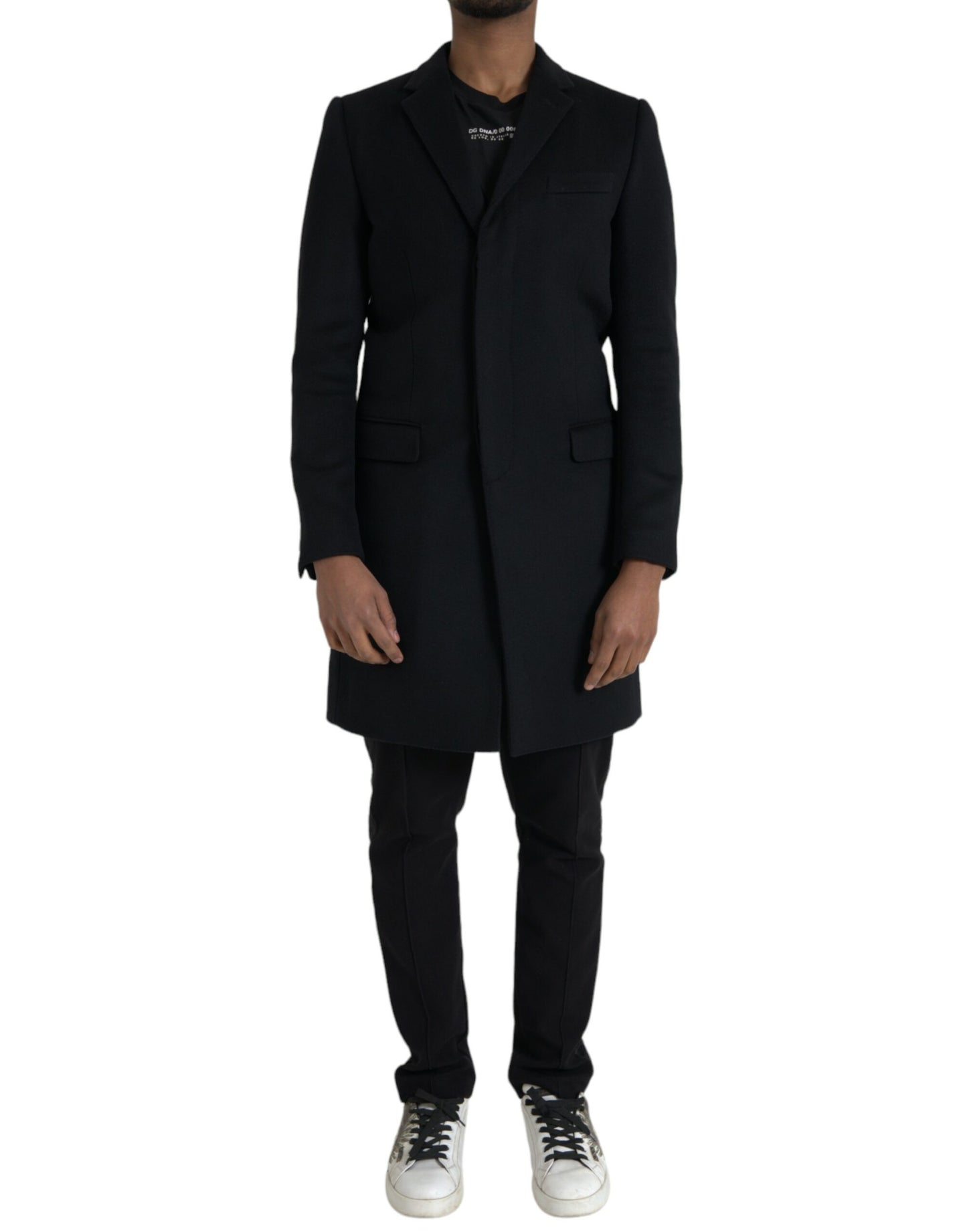 Dolce & Gabbana Black Single Breasted Trench Coat Jacket Dolce & Gabbana