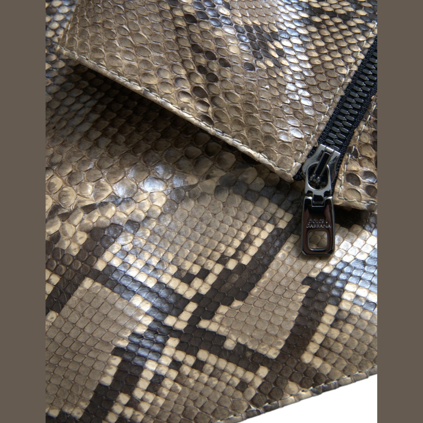 Dolce & Gabbana Beige Exotic Leather Biker Blouson Jacket