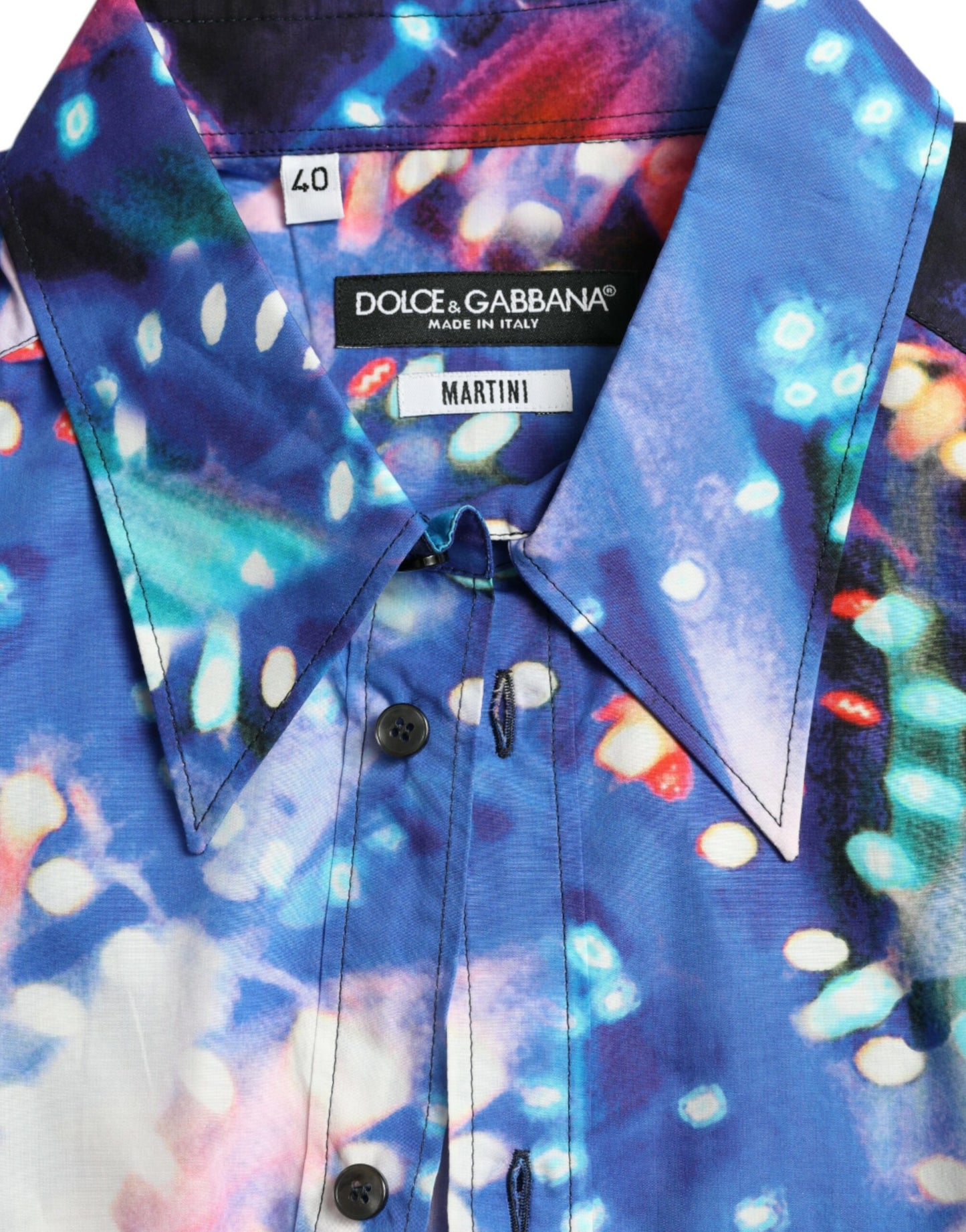 Dolce & Gabbana Multicolor Luminarie Slim MARTINI Shirt Dolce & Gabbana