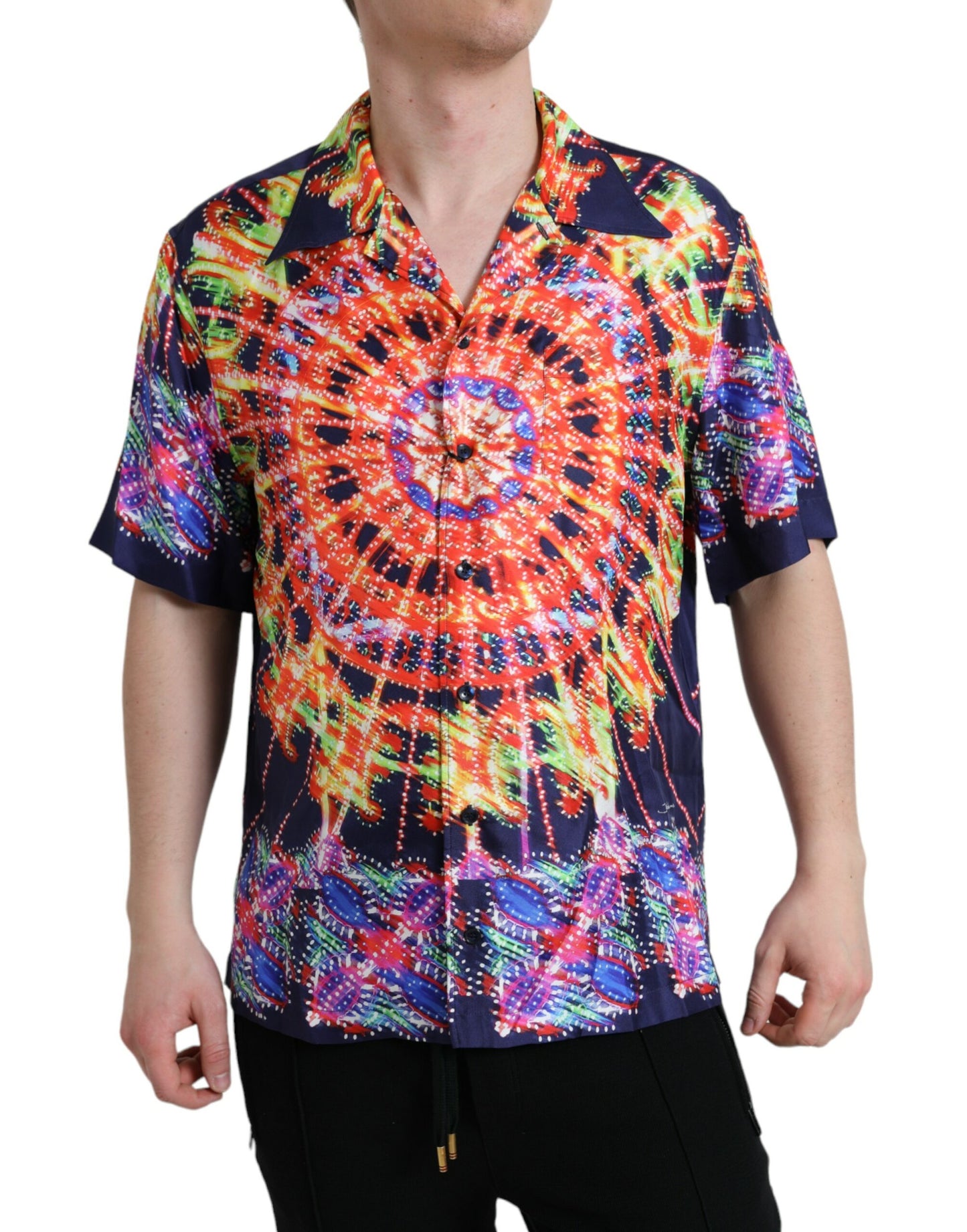 Dolce & Gabbana Multicolor Luminarie Silk Casual Shirt Dolce & Gabbana