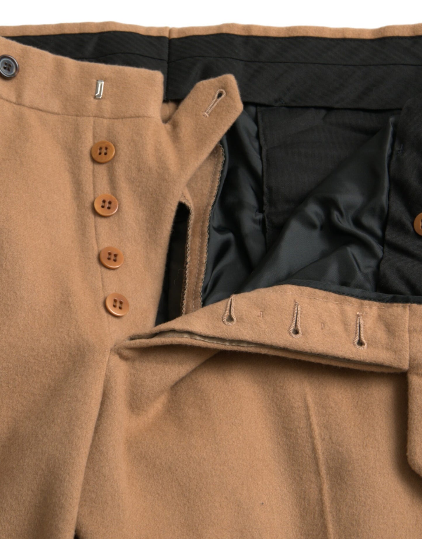 Prada Beige Cashmere Men Straight Fit Dress Pants Prada