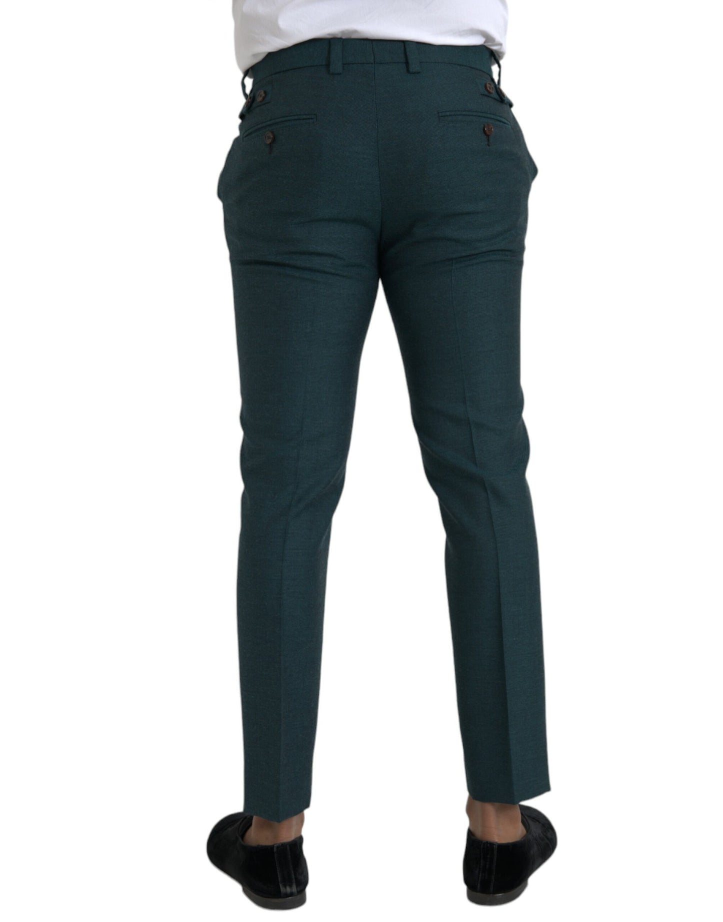 Dolce & Gabbana Green Wool Skinny Slim Dress Pants Dolce & Gabbana