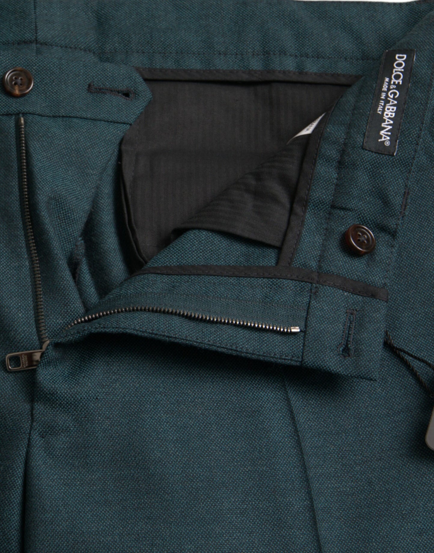 Dolce & Gabbana Green Wool Skinny Slim Dress Pants Dolce & Gabbana