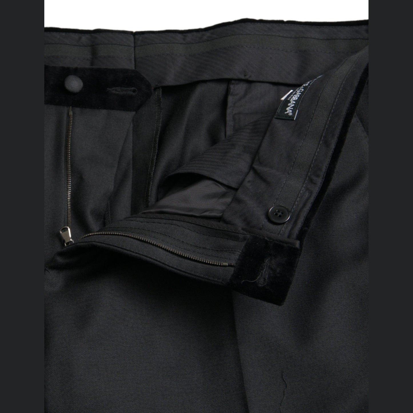 Dolce & Gabbana Black Silk Men Skinny Dress Pants