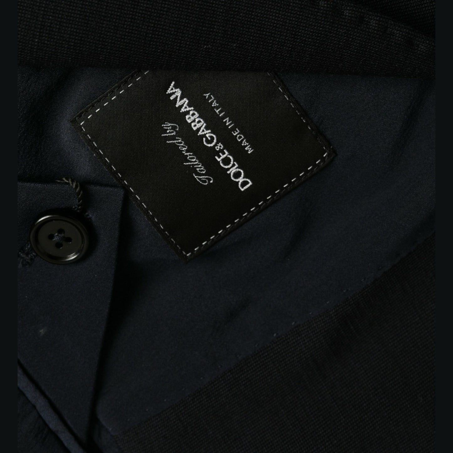 Dolce & Gabbana Black Wool Notch Single Breasted Coat Blazer