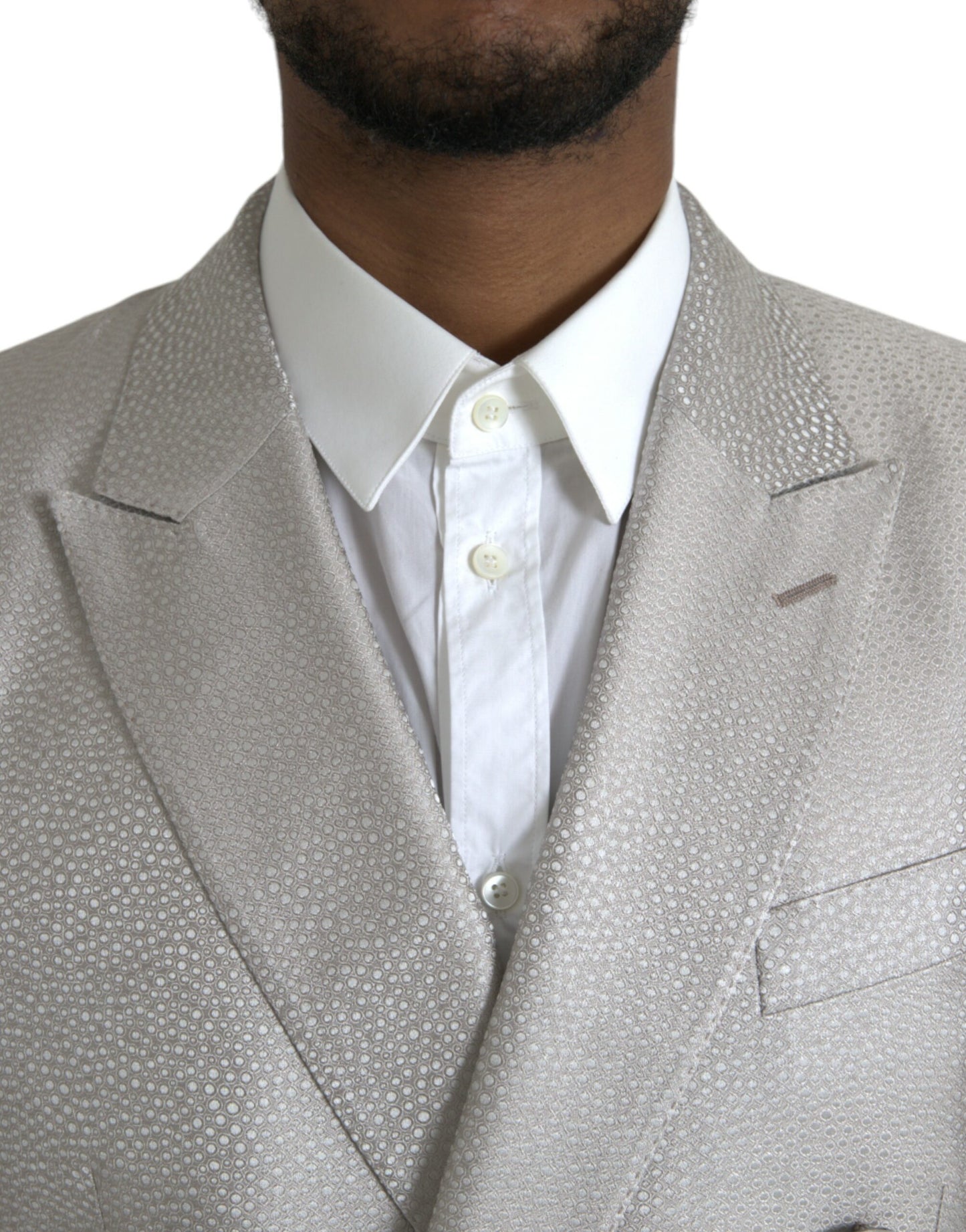 Dolce & Gabbana Off White MARTINI Double Breasted Coat Blazer Dolce & Gabbana
