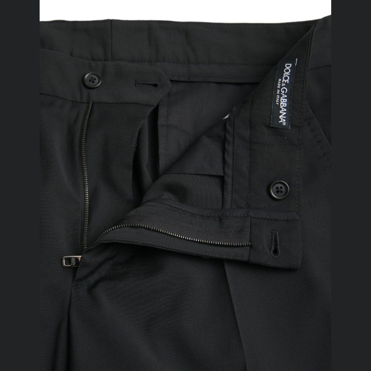 Dolce & Gabbana Black Wool SlimFit Dress Formal Pants