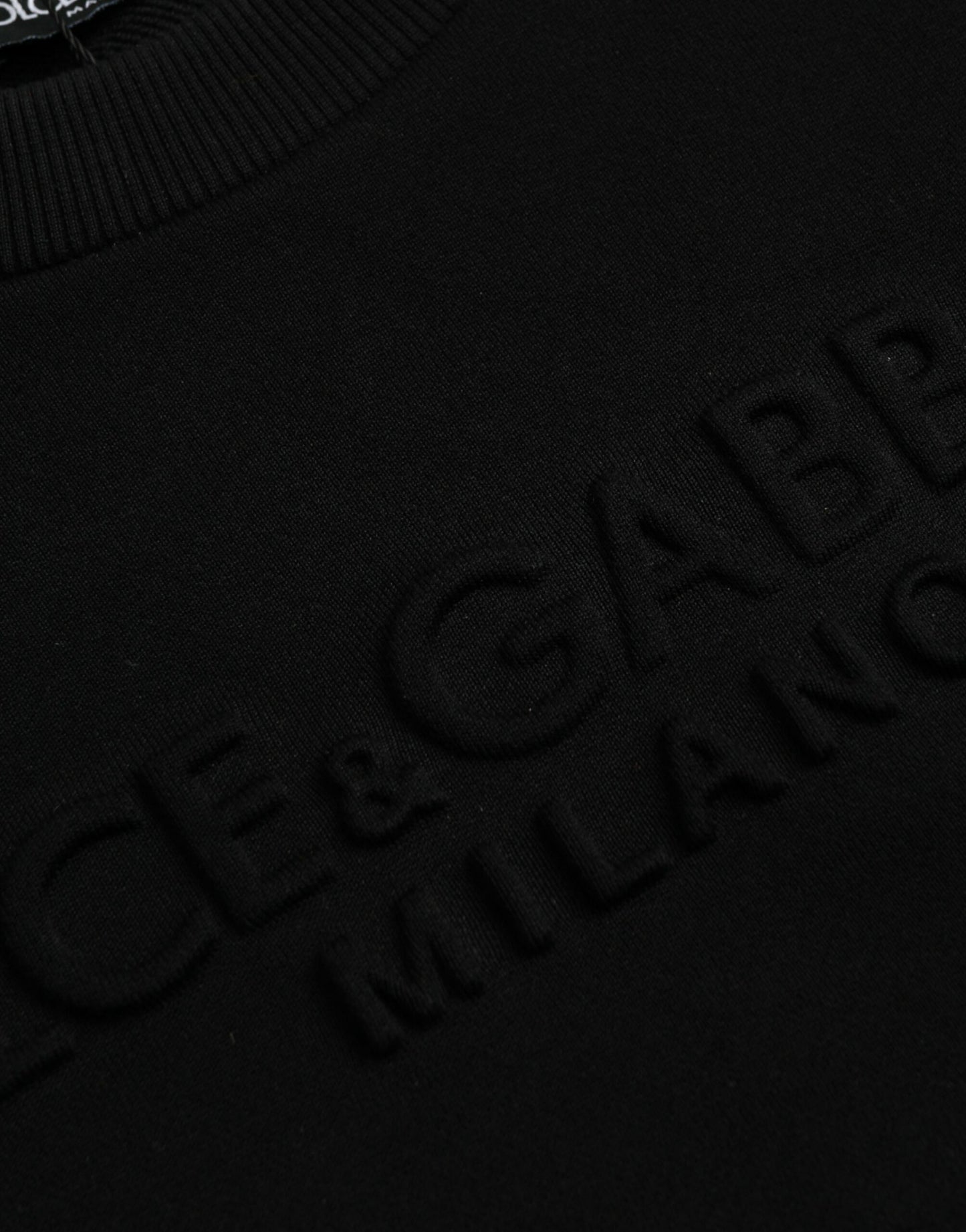 Dolce & Gabbana Black Cotton Long Sleeves Sweatshirt Sweater Dolce & Gabbana