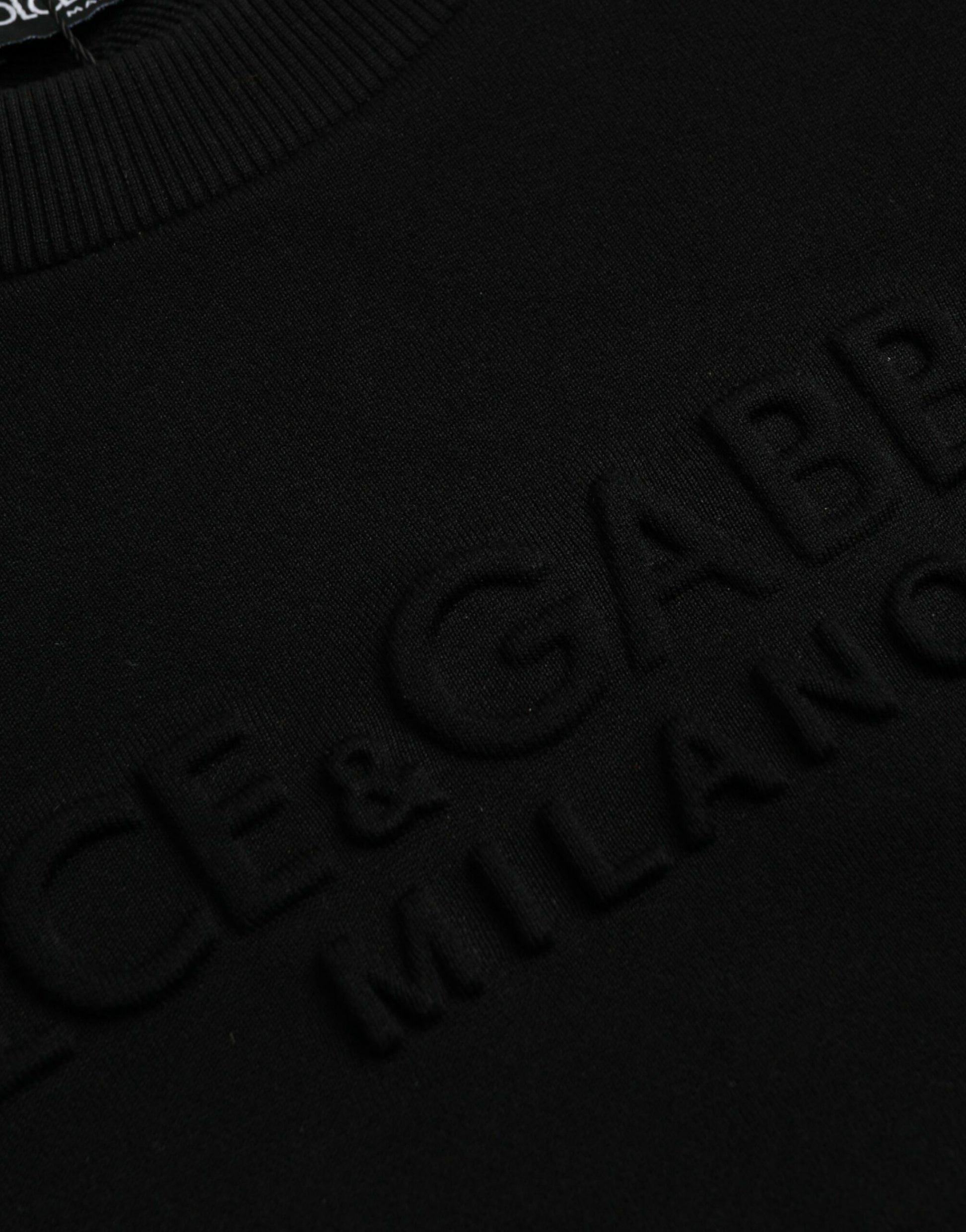 Dolce & Gabbana Black Cotton Long Sleeves Sweatshirt Sweater Dolce & Gabbana