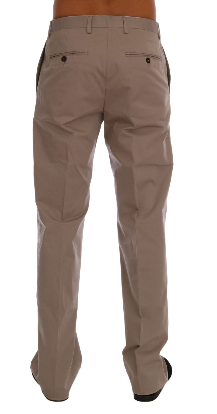 Dolce & Gabbana Beige Cotton Stretch Chinos Pants Dolce & Gabbana