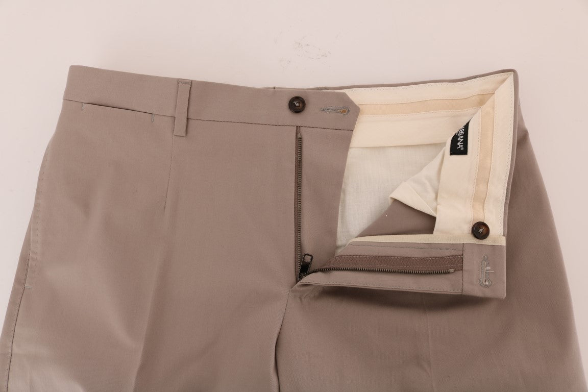 Dolce & Gabbana Beige Cotton Stretch Chinos Pants Dolce & Gabbana