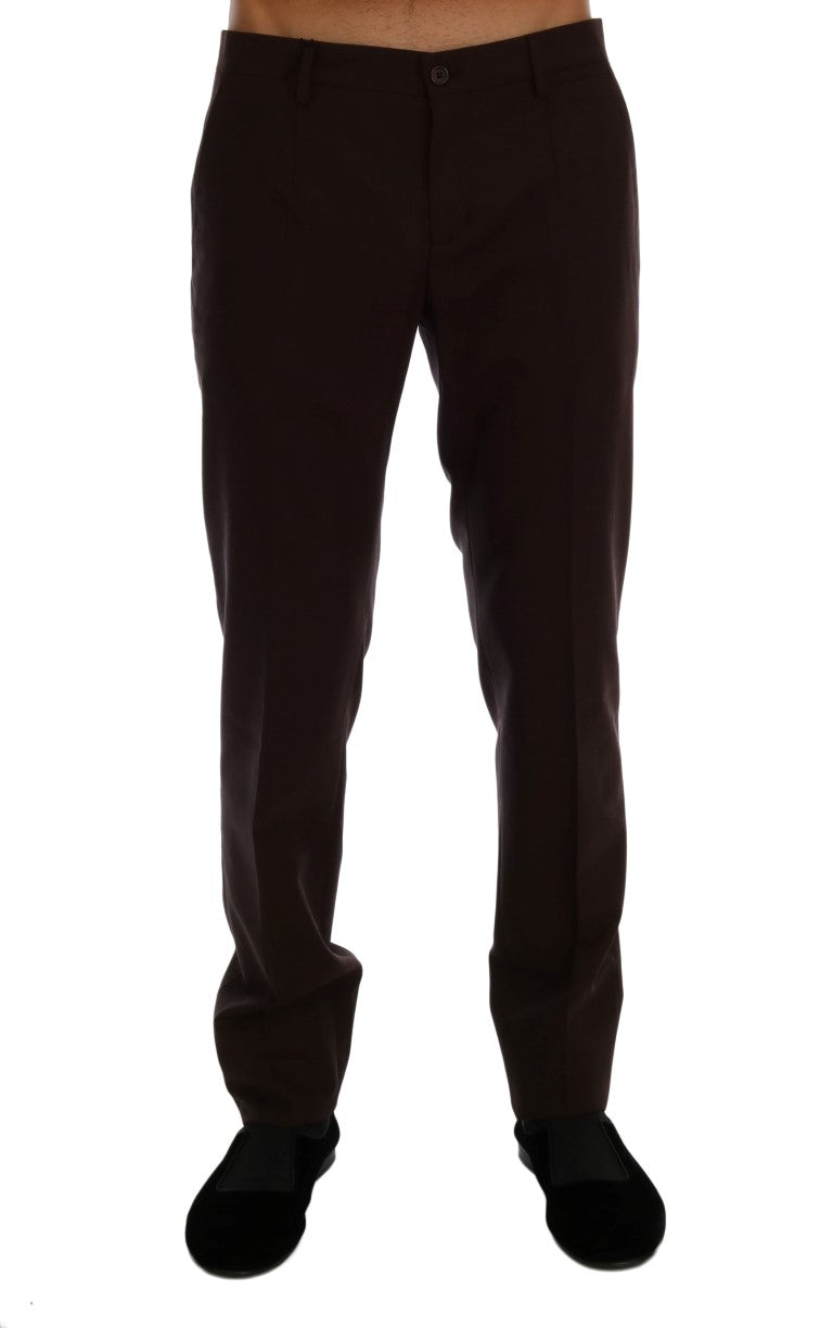 Dolce & Gabbana Purple Wool Stretch Formal Pants Dolce & Gabbana