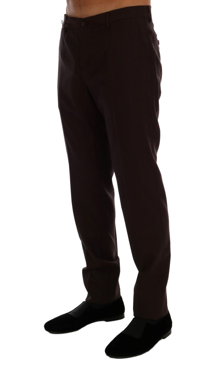 Dolce & Gabbana Purple Wool Stretch Formal Pants Dolce & Gabbana