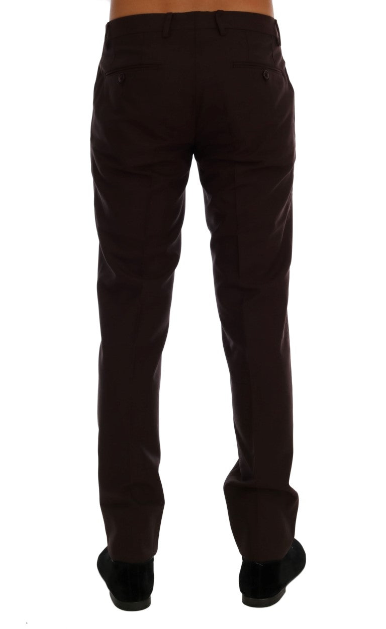 Dolce & Gabbana Purple Wool Stretch Formal Pants Dolce & Gabbana