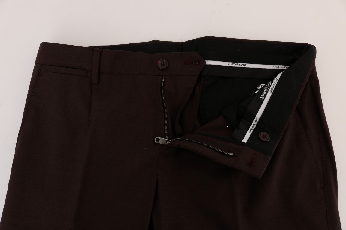 Dolce & Gabbana Purple Wool Stretch Formal Pants Dolce & Gabbana