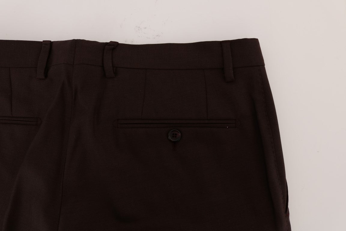 Dolce & Gabbana Purple Wool Stretch Formal Pants Dolce & Gabbana