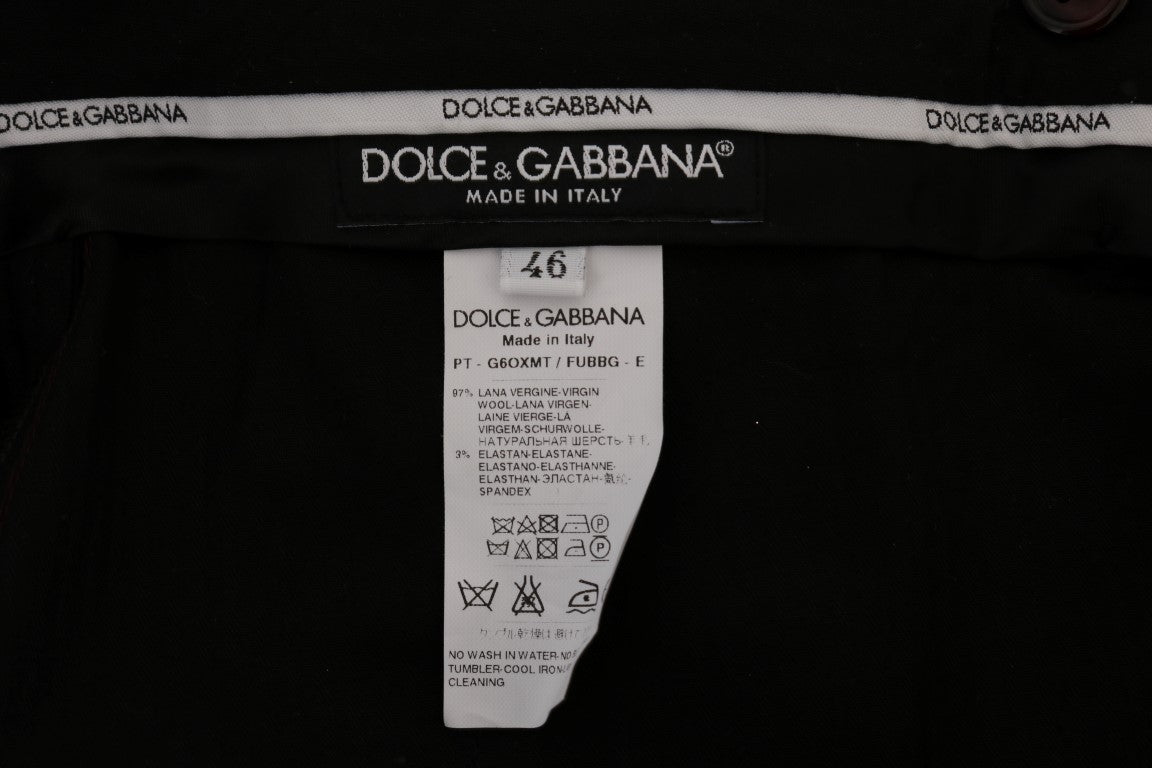 Dolce & Gabbana Purple Wool Stretch Formal Pants Dolce & Gabbana
