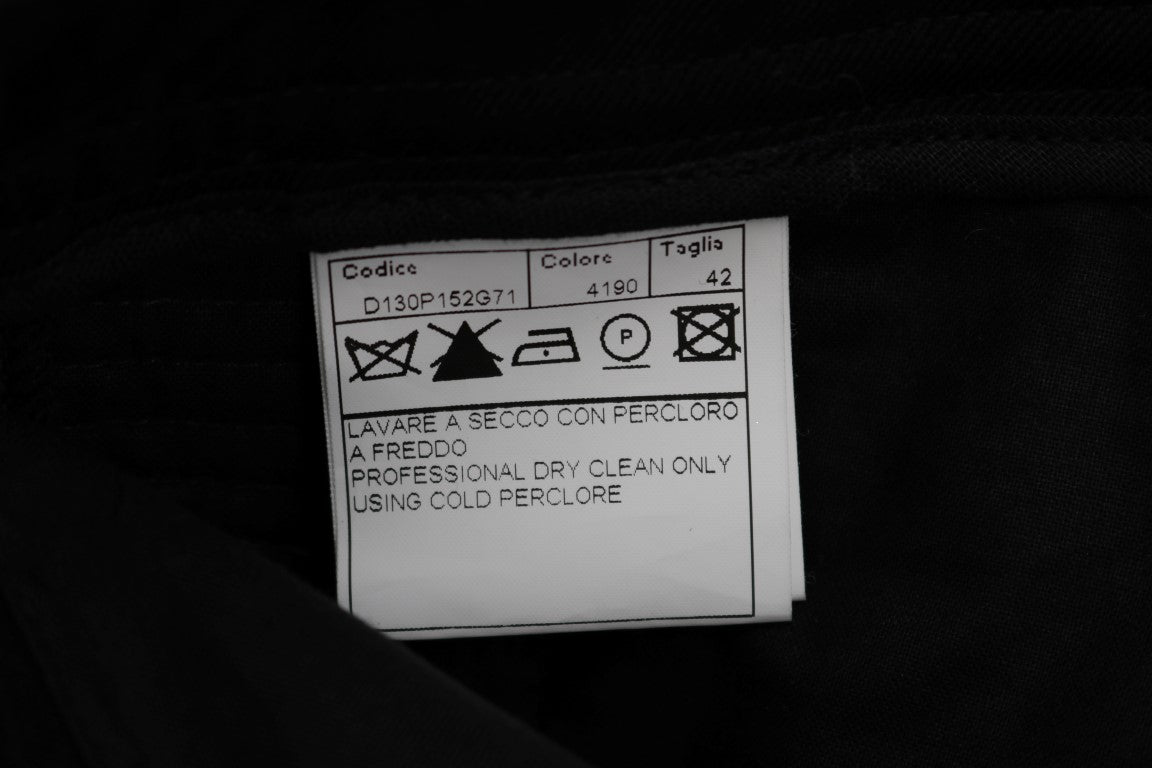 Ermanno Scervino Black Cotton Slim Fit Casual Pants Ermanno Scervino