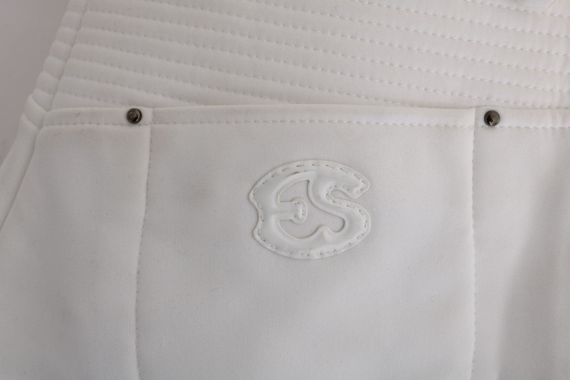 Ermanno Scervino White Cotton Slim Fit Casual Pants Ermanno Scervino