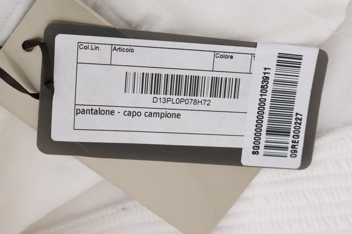 Ermanno Scervino White Cotton Slim Fit Casual Pants Ermanno Scervino