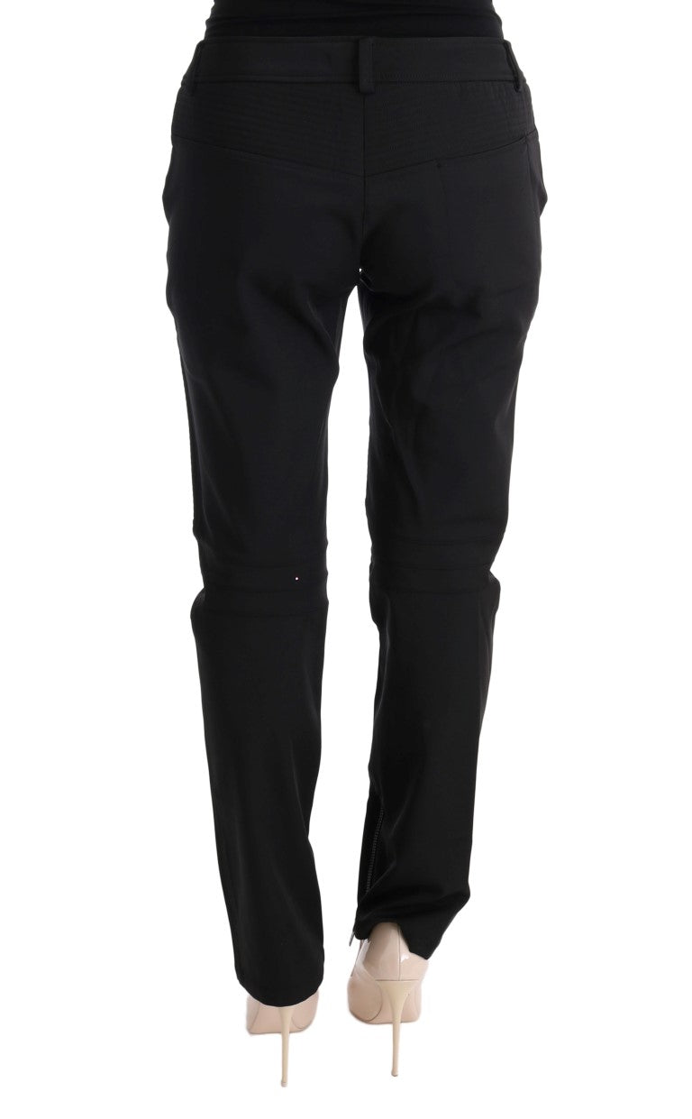 Ermanno Scervino Black Cotton Slim Fit Casual Pants Ermanno Scervino