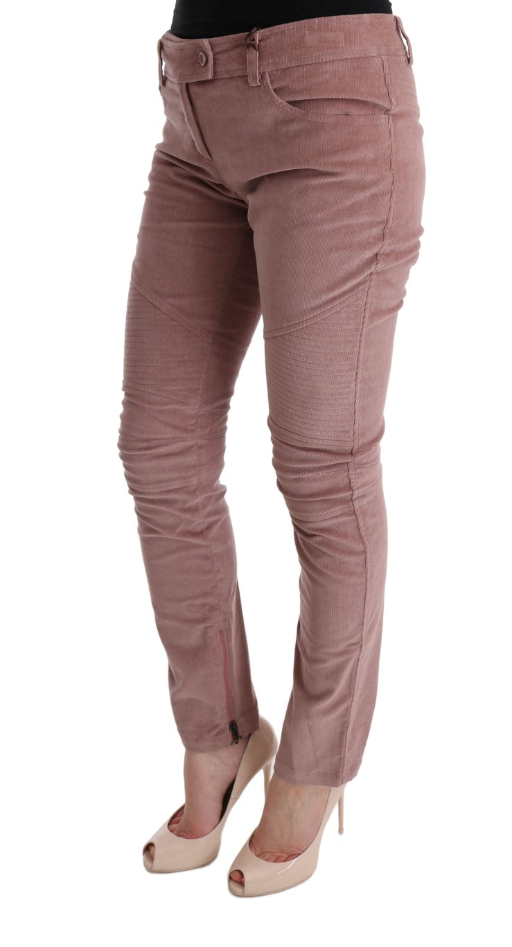Ermanno Scervino Pink Velvet Cropped Casual Pants Ermanno Scervino