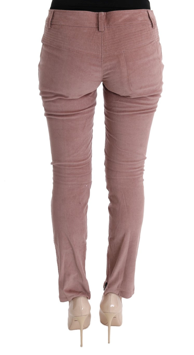 Ermanno Scervino Pink Velvet Cropped Casual Pants Ermanno Scervino