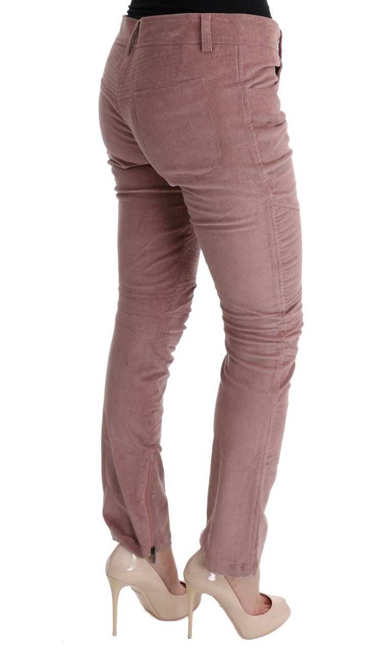 Ermanno Scervino Pink Velvet Cropped Casual Pants Ermanno Scervino